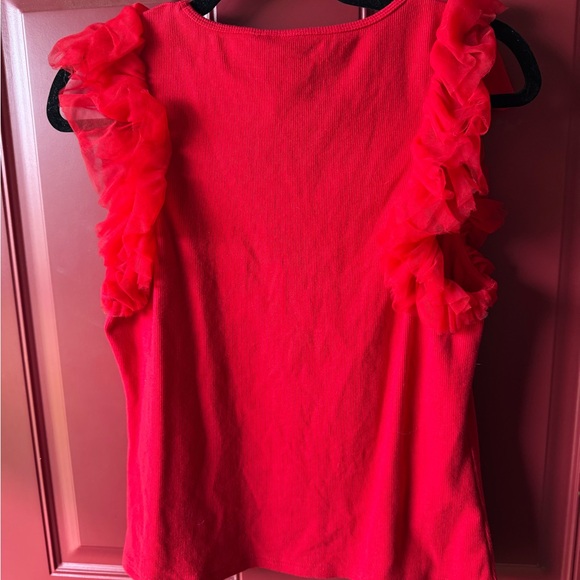 dolan anthropology Red Ruffle Shoulder Tank - Picture 4 of 6